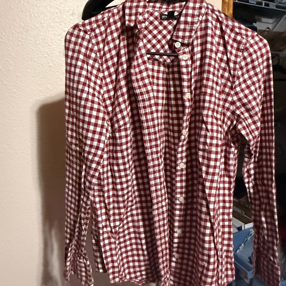 J. Crew Red and White‎ Checkered Shirt
